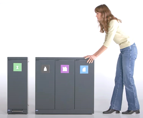 Affaldsbeholdere og kildesortering forklaret i video
